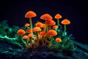 Pilz Neon- fluoreszierend. generieren ai foto