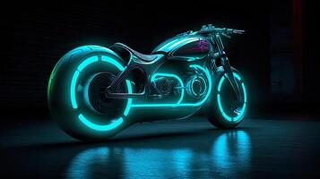 generativ ai Illustration von ein futuristisch Motorrad foto