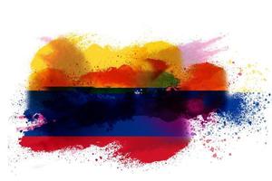 Kolumbien Aquarell gemalt Flagge foto
