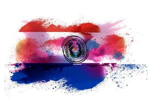 Paraguay Aquarell gemalt Flagge foto