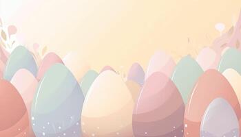süß Ostern Eier mit bunt Pastell- Illustrationen. Ostern Eier, bunt und hübsch. Hintergrund mit Raum zum Kopieren, Text, Ihre Wörter, oder Design. generativ ai. foto