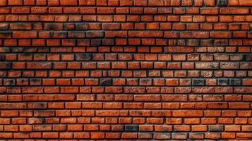 Hintergrund von rot Backstein Mauer Muster Textur. großartig zum Graffiti Inschriften. alt rot Backstein Mauer Textur Hintergrund. generativ ai foto