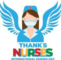 International Krankenschwester Tag Konzept mit Vektor Element. Arzt medizinisch Hintergrund foto