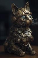 Steampunk Katze, 3d machen, Oktan machen, generieren ai foto