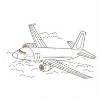 Gliederung Flugzeug Illustration, erzeugen ai foto