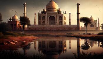 taj Mahal im Agra Land generativ ai foto