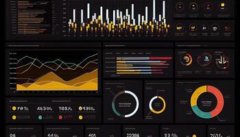 Analytiker Arbeiten auf Geschäft Analytik Instrumententafel generiert ai foto