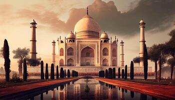 taj Mahal im Agra Land generativ ai foto