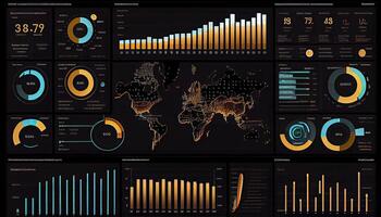 Analytiker Arbeiten auf Geschäft Analytik Instrumententafel generiert ai foto