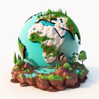 speichern Erde, Erde Globus, Planet, Umgebung Tag Grün Erde ai generativ foto