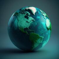 speichern Erde, Erde Globus, Planet, Umgebung Tag Grün Erde ai generativ fotoai generativ foto