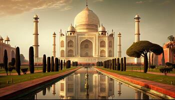 taj Mahal im Agra Land generativ ai foto