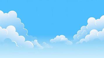 Papier Wolken auf Blau Himmel Hintergrund. 3d Illustration mit Kopieren Raum foto