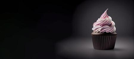 Cupcake Produkt Vitrine zum Essen Fotografie ai generiert foto