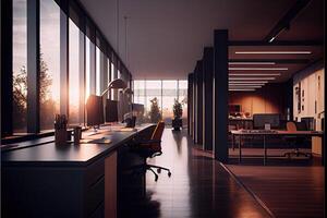 architektonisch Visualisierung von ein Büro generiert ai foto