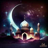 schön eid Mubarak Arabisch islamisch Hintergrund und Banner Design. foto