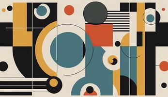 ai generiert. generativ ai. abstrakt Bauhaus Kunst Muster Tapeten. können Sein benutzt zum Poster oder Dekoration. Grafik Illustration. foto