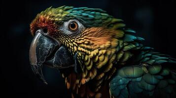 ai generiert. generativ ai. realistisch Papagei Vogel. können Sein benutzt zum Dekoration. Grafik Kunst Illustration. foto
