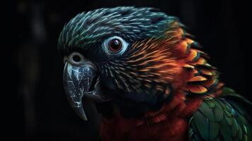 ai generiert. generativ ai. realistisch Papagei Vogel. können Sein benutzt zum Dekoration. Grafik Kunst Illustration. foto