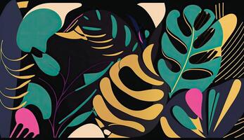 ai generiert. generativ ai. abstrakt Blume botanisch Kunst Muster Tapeten. inspiriert durch henri matisse können Sein benutzt zum Poster oder Dekoration. Grafik Illustration. foto