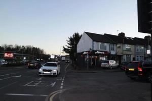 schön Aussicht von Luton Stadt, Dorf von England Vereinigtes Königreich während Orange Sonnenuntergang. das Bild war gefangen auf 03. April 2023 foto