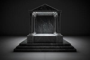 realistisch 3d Luxus Marmor Podium zum Produkt Anzeige. ai generiert foto