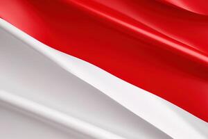 rot und Weiß Hintergrund, winken National Flagge von Indonesien, winkte höchst detailliert Nahansicht. ai generiert foto