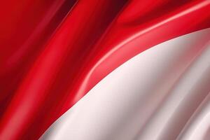rot und Weiß Hintergrund, winken National Flagge von Indonesien, winkte höchst detailliert Nahansicht. ai generiert foto