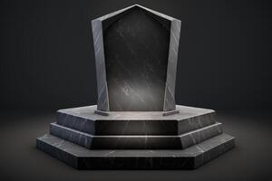 realistisch 3d Luxus Marmor Podium zum Produkt Anzeige. ai generiert foto