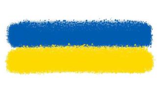 ukrainisch Flagge gemalt Über Weiß foto