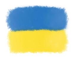 ukrainisch Flagge gemalt auf Weiß Hintergrund foto