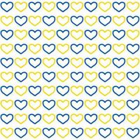 Muster gemacht von Blau und Gelb Herzen auf Weiß Hintergrund foto