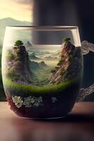 Natur Tasse Herrlich Landschaft Innerhalb detailliert fotorealistisch. generativ ai. foto