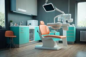 Dental Büro, modern Innere mit Ausrüstung. generativ ai foto