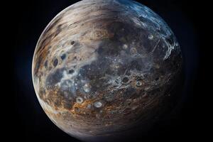Satellit Europa, einer von das Satelliten von Jupiter im das Solar- System. generativ ai foto