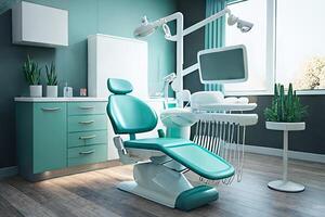 Dental Büro, modern Innere mit Ausrüstung. generativ ai foto