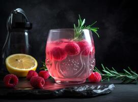 Himbeere Cocktail. Illustration ai generativ foto