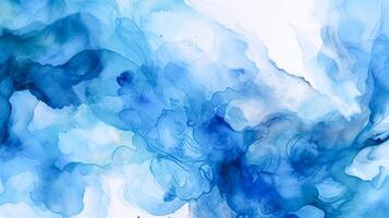 Hand gemalt Blau Aquarell abstrakt Hintergrund. ai generativ foto