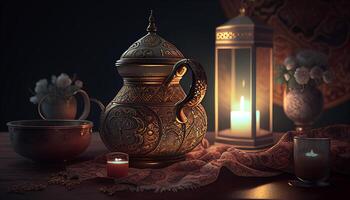 islamisch Ramadan Hintergrund erstellt mit ai Werkzeuge foto