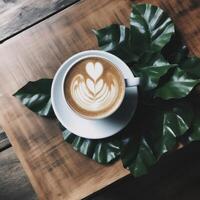 Kaffee Hintergrund zum Sozial Medien Post. Illustration ai generativ foto