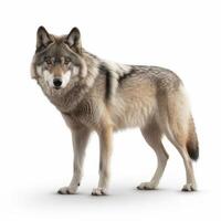 ein Wolf isoliert auf Weiß Hintergrund generativ ai foto