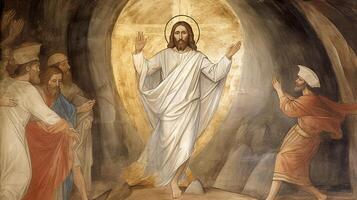 Jesus Christus Auferstehung Bild generativ ai foto
