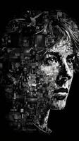 ein Damen Gesicht gemacht durch Pixel auf schwarz Hintergrund generativ ai foto