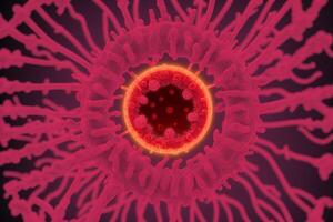 Coronavirus 2019-nCoV. abstrakt Hintergrund. Design Element zum Grafik Kunstwerke.abstrakt fraktal. Grippe Virus. generativ ai foto