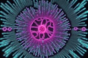 Coronavirus 2019-nCoV. abstrakt Hintergrund. Design Element zum Grafik Kunstwerke.abstrakt fraktal. Grippe Virus. generativ ai foto
