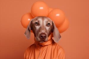 ai generiert Weimaraner Hund im futuristisch Stil foto