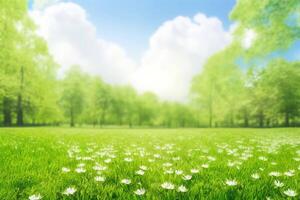 das Landschaft von Frühling Natur mit ai generiert. foto