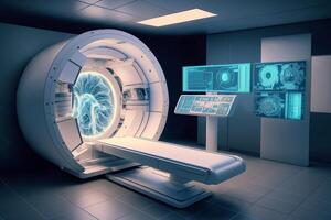 ct Scanner, medizinisch Hintergrund. generativ ai foto