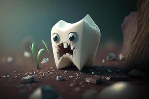 böse Zahn, Dental Probleme. generativ ai foto