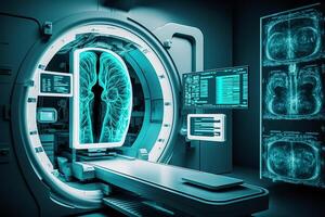 ct Scanner, medizinisch Hintergrund. generativ ai foto